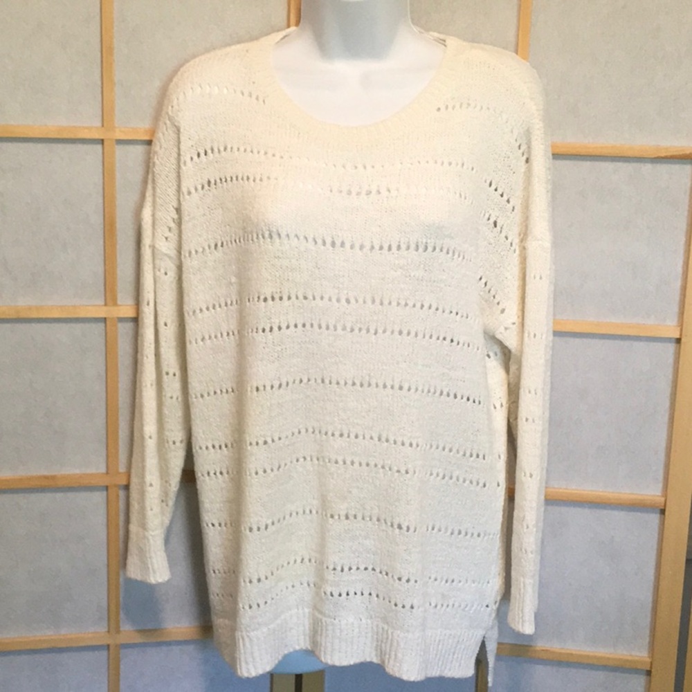 Pointelle Open-Weave Sweater